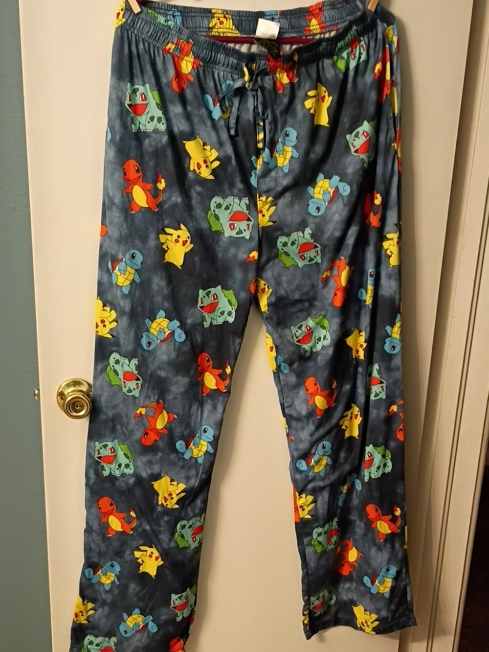 Pokemon Men's Navy Blue Sleep / Casual Pants with Pokemon Print And Pockets